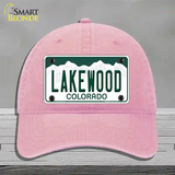 Lakewood Colorado Novelty License Plate Hat Unconstructed Cotton / Pink