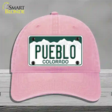 Pueblo Colorado Novelty License Plate Hat Unconstructed Cotton / Pink