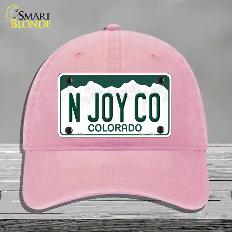 N Joy CO Colorado Novelty License Plate Hat Unconstructed Cotton / Pink