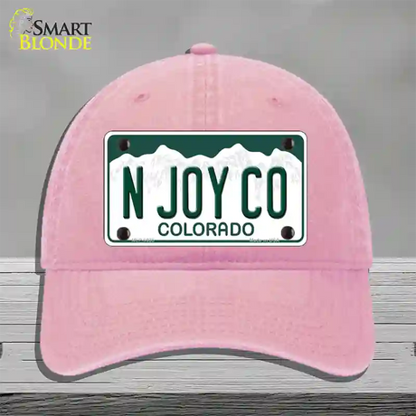 N Joy CO Colorado Novelty License Plate Hat Unconstructed Cotton / Pink