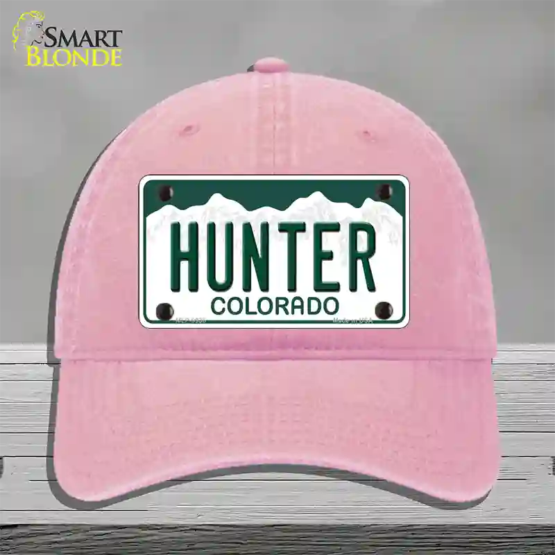 Hunter Colorado Novelty License Plate Hat Unconstructed Cotton / Pink