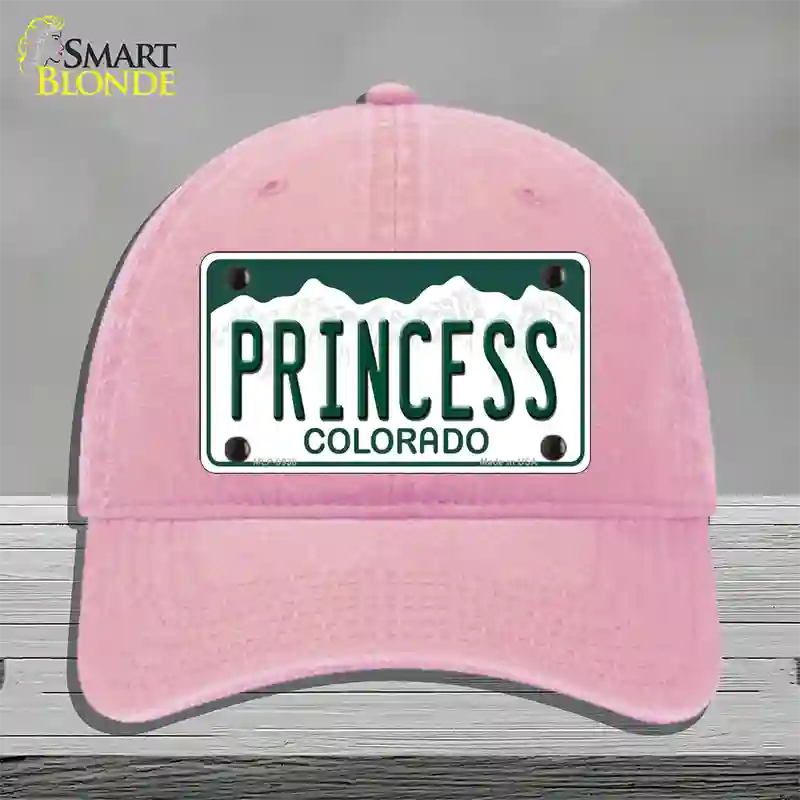 Princess Colorado Novelty License Plate Hat Unconstructed Cotton / Pink