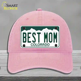 Best Mom Colorado Novelty License Plate Hat Unconstructed Cotton / Pink