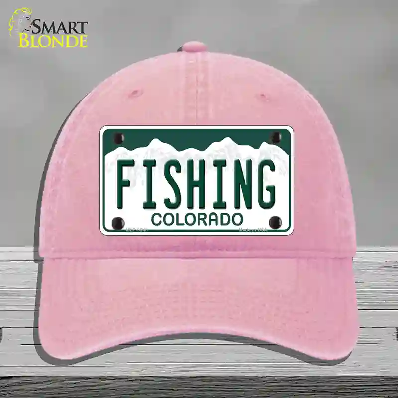 Fishing Colorado Novelty License Plate Hat Unconstructed Cotton / Pink