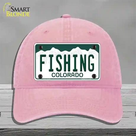 Fishing Colorado Novelty License Plate Hat Unconstructed Cotton / Pink