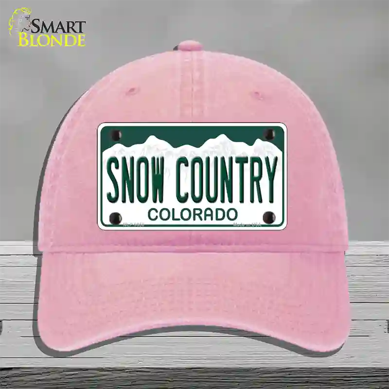 Snow Country Colorado Novelty License Plate Hat Unconstructed Cotton / Pink