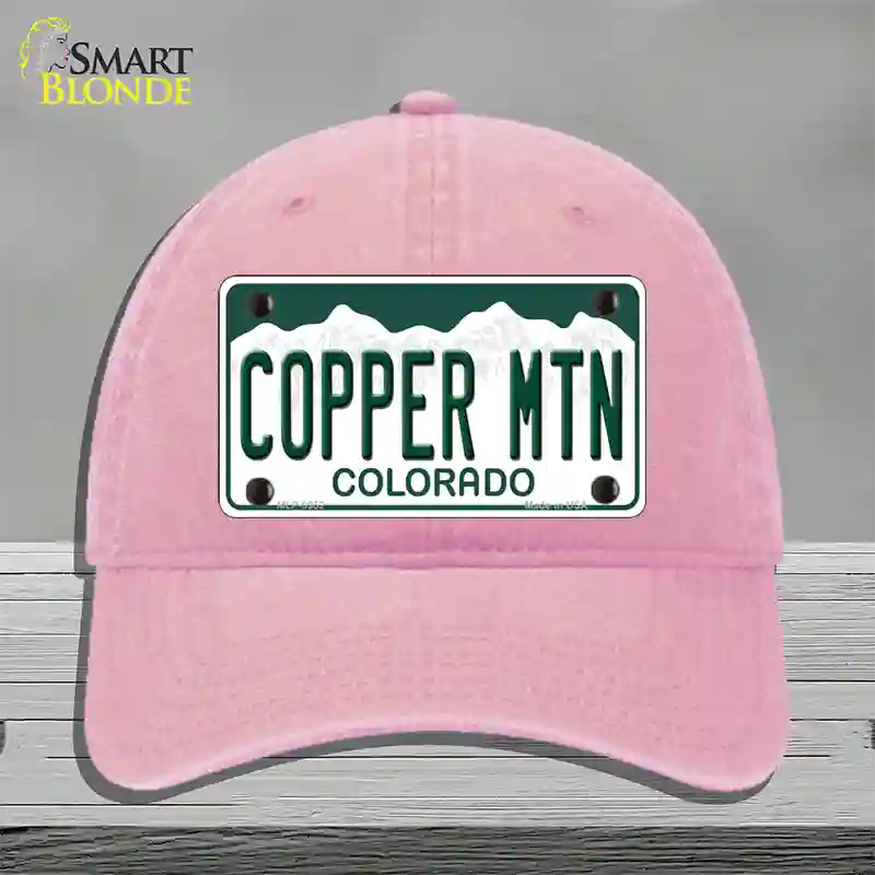 Copper Mountain Colorado Novelty License Plate Hat Unconstructed Cotton / Pink