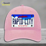 Rapid City South Dakota Novelty License Plate Hat Unconstructed Cotton / Pink