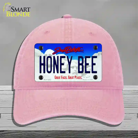 Honey Bee South Dakota Novelty License Plate Hat Unconstructed Cotton / Pink