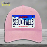 Sioux Falls South Dakota Novelty License Plate Hat Unconstructed Cotton / Pink