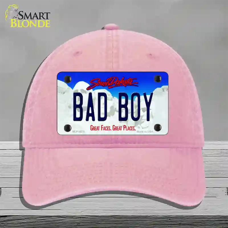 Bad Boy South Dakota Novelty License Plate Hat Unconstructed Cotton / Pink