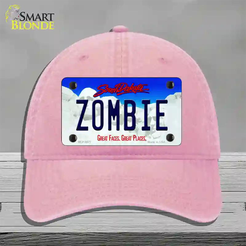 Zombie South Dakota Novelty License Plate Hat Unconstructed Cotton / Pink