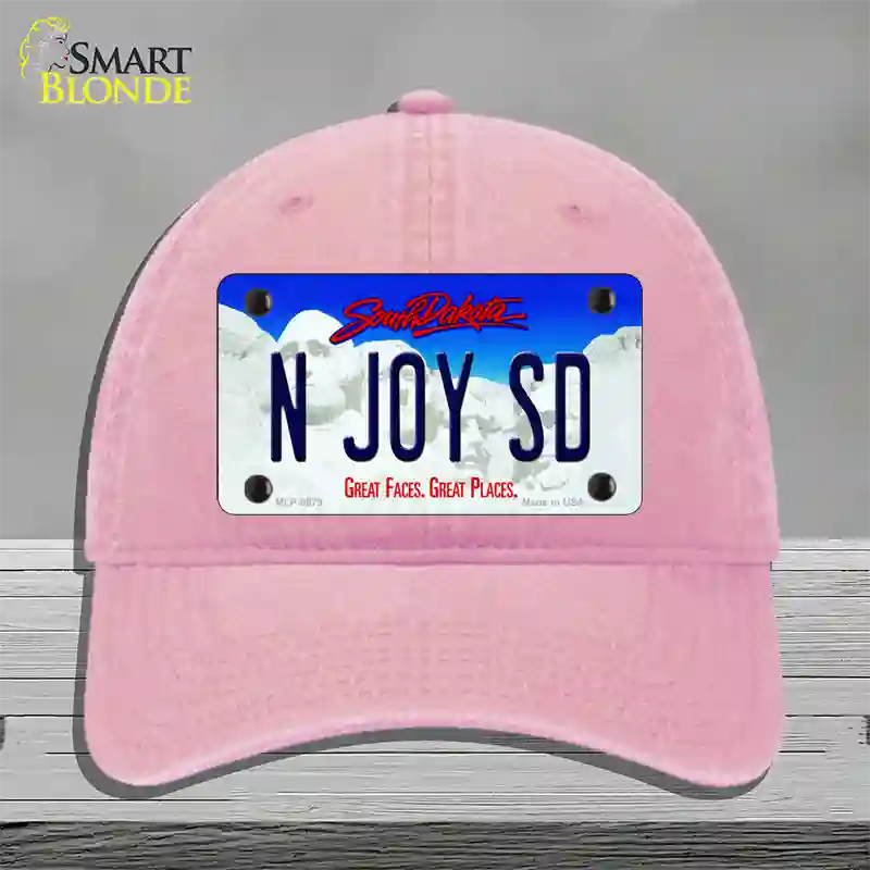 N Joy SD South Dakota Novelty License Plate Hat Unconstructed Cotton / Pink