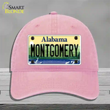 Montgomery Alabama Novelty License Plate Hat Unconstructed Cotton / Pink