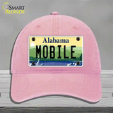 Mobile Alabama Novelty License Plate Hat Unconstructed Cotton / Pink