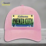 Phenix City Alabama Novelty License Plate Hat Unconstructed Cotton / Pink