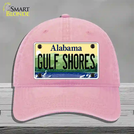 Gulf Shores Alabama Novelty License Plate Hat Unconstructed Cotton / Pink