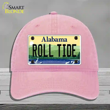 Roll Tide Alabama Novelty License Plate Hat Unconstructed Cotton / Pink