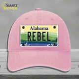 Rebel Alabama Novelty License Plate Hat Unconstructed Cotton / Pink