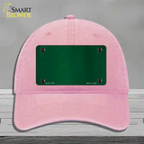 Green Metallic Solid Novelty License Plate Hat Unconstructed Cotton / Pink