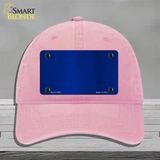 Blue Metallic Solid Novelty License Plate Hat Unconstructed Cotton / Pink