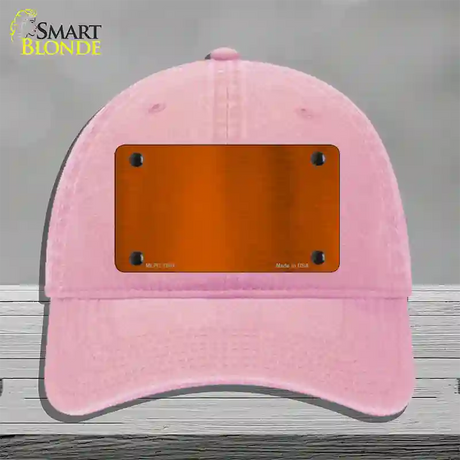 Orange Metallic Solid Novelty License Plate Hat Unconstructed Cotton / Pink