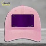 Purple Metallic Solid Novelty License Plate Hat Unconstructed Cotton / Pink