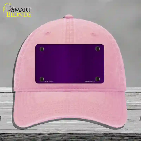 Purple Metallic Solid Novelty License Plate Hat Unconstructed Cotton / Pink