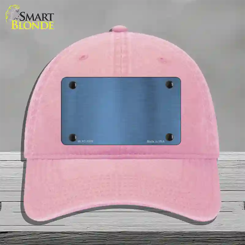 Light Blue Metallic Solid Novelty License Plate Hat Unconstructed Cotton / Pink