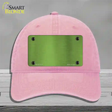 Lime Green Metallic Solid Novelty License Plate Hat Unconstructed Cotton / Pink