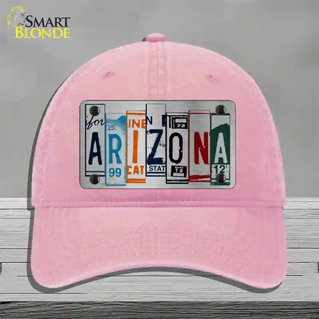 Arizona License Plate Art Novelty License Plate Hat Unconstructed Cotton / Pink