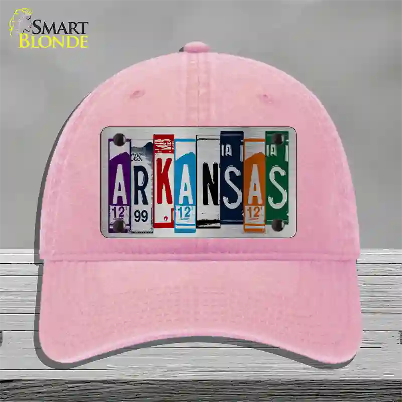 Arkansas License Plate Art Novelty License Plate Hat Unconstructed Cotton / Pink