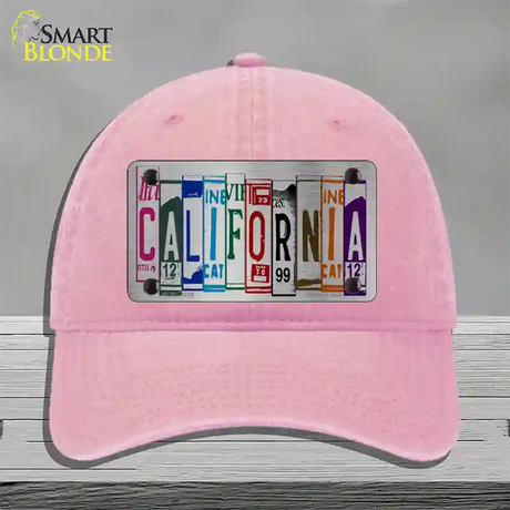 California License Plate Art Novelty License Plate Hat Unconstructed Cotton / Pink