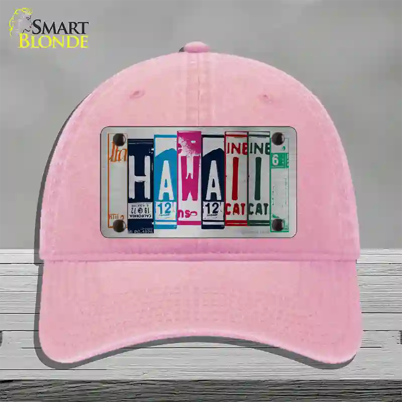 Hawaii License Plate Art Novelty License Plate Hat Unconstructed Cotton / Pink