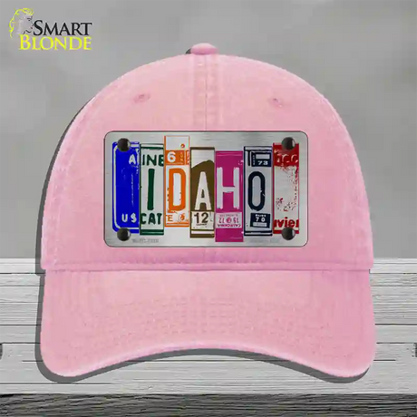 Idaho License Plate Art Novelty License Plate Hat Unconstructed Cotton / Pink