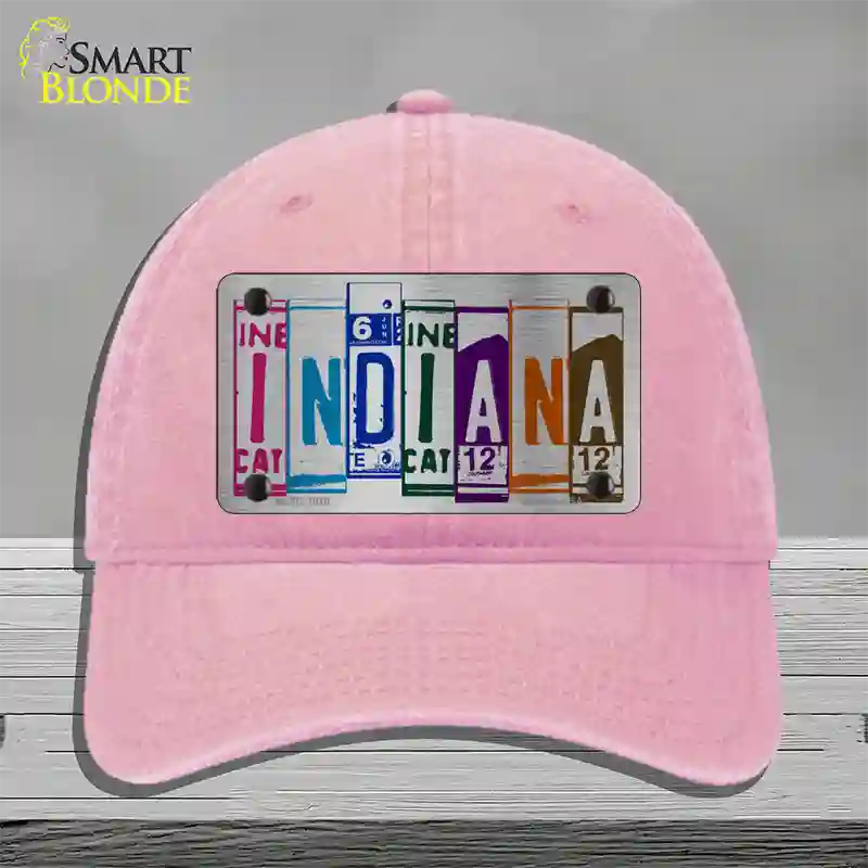 Indiana License Plate Art Novelty License Plate Hat Unconstructed Cotton / Pink