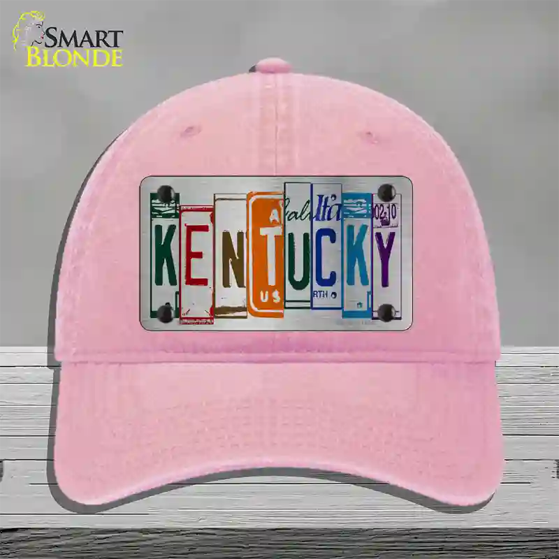 Kentucky License Plate Art Novelty License Plate Hat Unconstructed Cotton / Pink