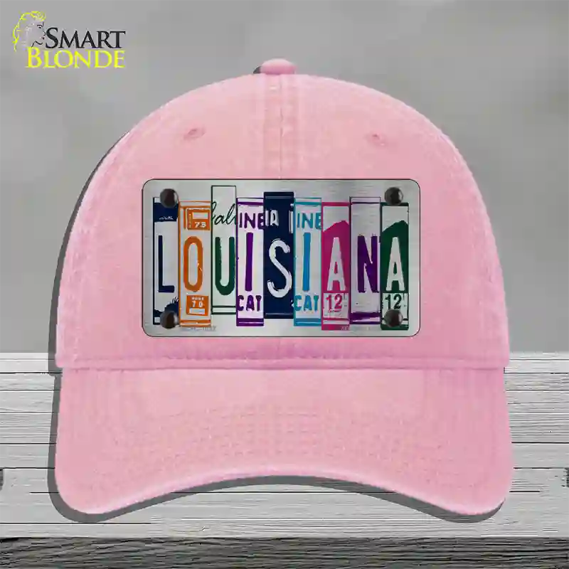 Louisiana License Plate Art Novelty License Plate Hat Unconstructed Cotton / Pink