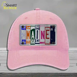 Maine License Plate Art Novelty License Plate Hat Unconstructed Cotton / Pink