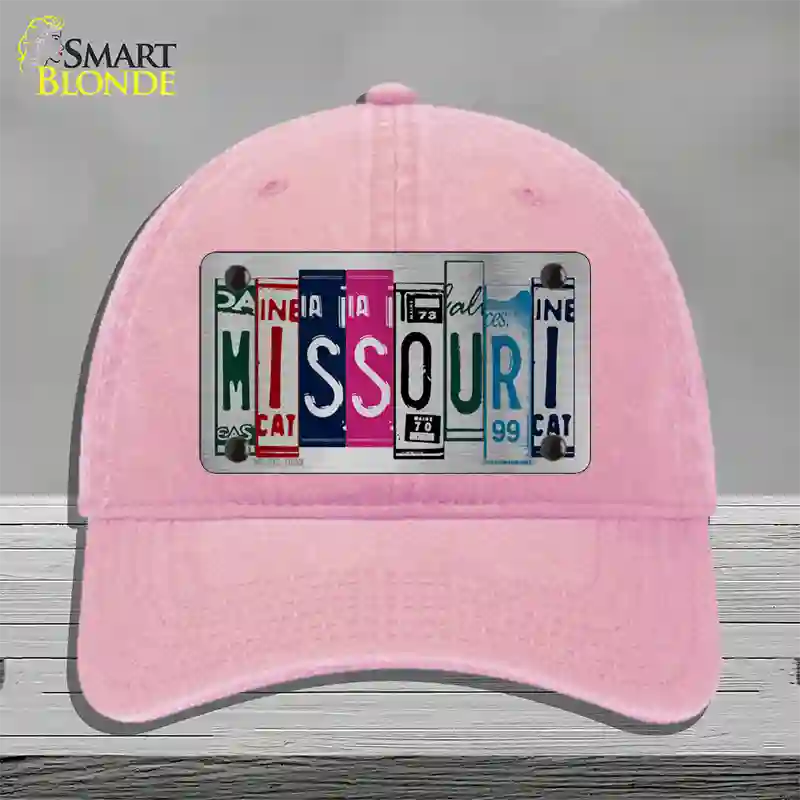 Missouri License Plate Art Novelty License Plate Hat Unconstructed Cotton / Pink