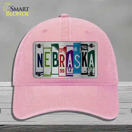 Nebraska License Plate Art Novelty License Plate Hat Unconstructed Cotton / Pink