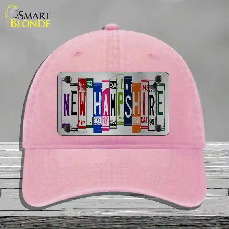 New Hampshire License Plate Art Novelty License Plate Hat Unconstructed Cotton / Pink