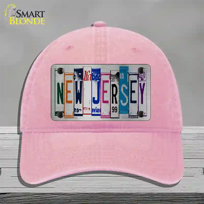 New Jersey License Plate Art Novelty License Plate Hat Unconstructed Cotton / Pink