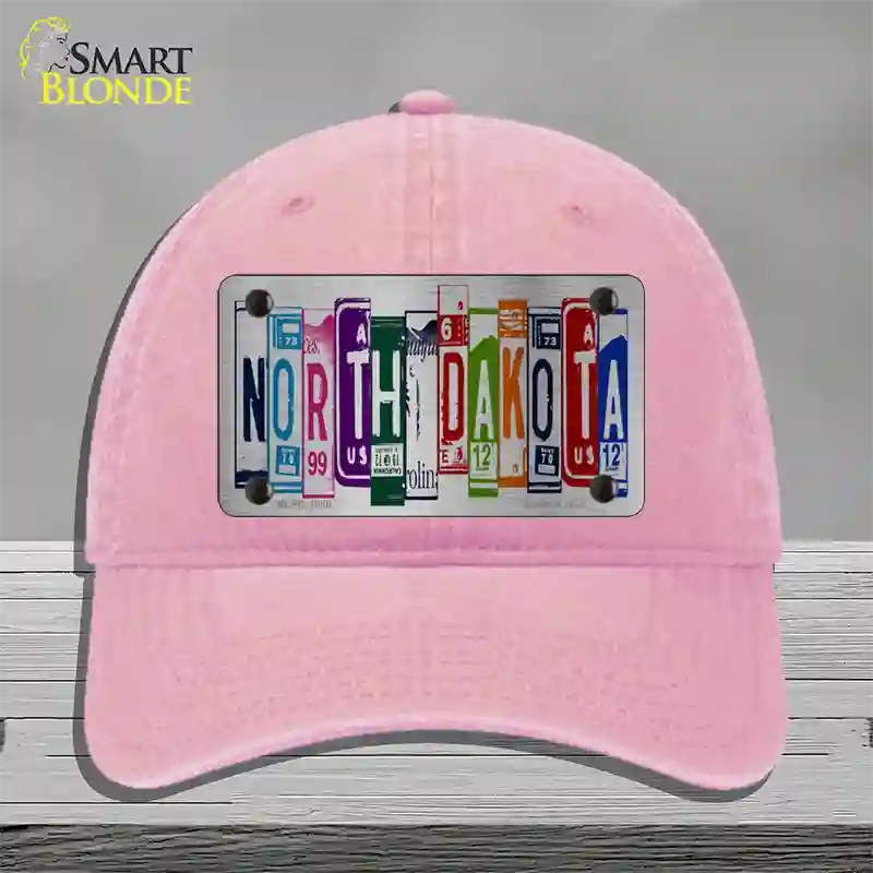 North Dakota License Plate Art Novelty License Plate Hat Unconstructed Cotton / Pink