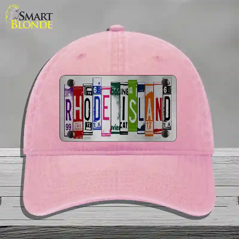 Rhode Island License Plate Art Novelty License Plate Hat Unconstructed Cotton / Pink