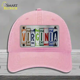 Virginia License Plate Art Novelty License Plate Hat Unconstructed Cotton / Pink