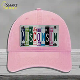 Wisconsin License Plate Art Novelty License Plate Hat Unconstructed Cotton / Pink