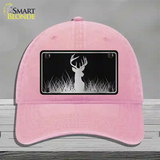 Deer Black Brushed Chrome Novelty License Plate Hat Unconstructed Cotton / Pink