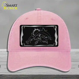 Dolphins Black Brushed Chrome Novelty License Plate Hat Unconstructed Cotton / Pink