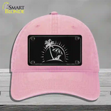 Beach Design Black Brushed Chrome Novelty License Plate Hat Unconstructed Cotton / Pink